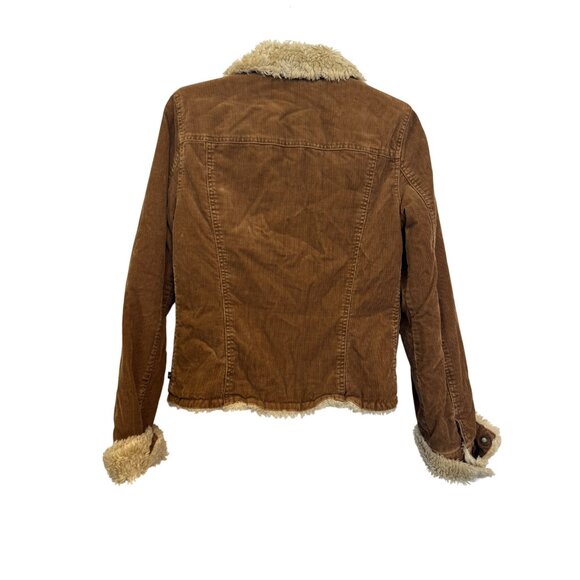 Vintage Y2K Abercrombie & Fitch Faux Sherpa Lined Corduroy Jacket Womens Medium - Picture 2 of 6
